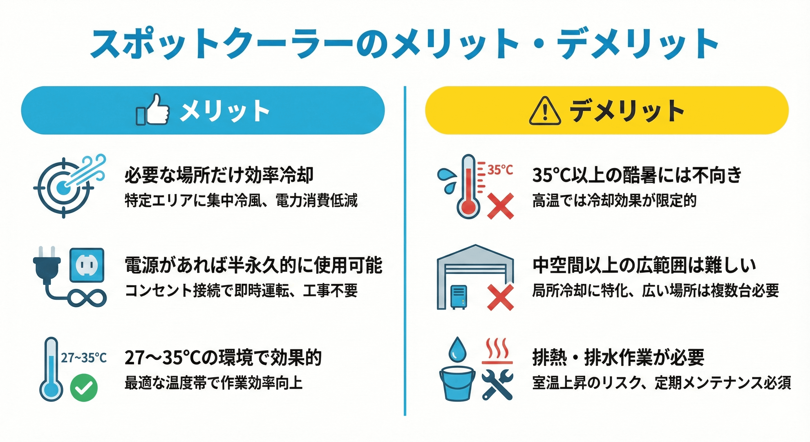 スポットクーラーのメリット・デメリット